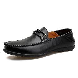 Remxi Herren Mokassins Slippers Lederschuhe Slip On Penny Loafers Fahren Klassische Bussnis Derby Oxford Schuhe UniqueSchwarz 42 EU von Remxi