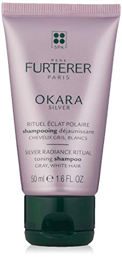 Rene Furterer OKARA Silver Toning Shampoo, violettes Shampoo für blonde, weiße, graue, silberne Pastellhaare, Reisegröße 50 ml von Rene Furterer