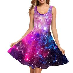 Renewold Damen Kleider Damen Freizeitkleider Damen Badeanzüge & Cover Ups Tank Top Kleid, Trendy Galaxy Space, Mittel von Renewold