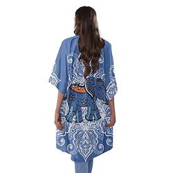 Renewold Damen Strickjacke mit kurzen Ärmeln, lockere Verkleidung, lässig, Damen Bluse Tops, Mandala Elefant, 4X-Large von Renewold