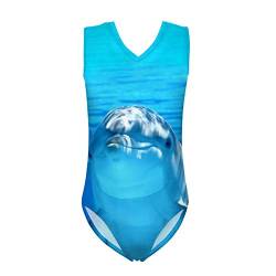 Renewold Mädchen-Bikini, Einteiler, Badeanzug, 5–14 Jahre Gr. 9-10 Jahre, Delfin von Renewold