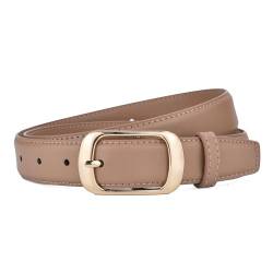 Repaly Gürtel Damen Ledergürtel Khaki Jeansgürtel Verstellbarer Taillengürtel 2,8 cm breit Echtledergürtel für Hosen Kleider Kürzbar Belt XL 110cm von Repaly