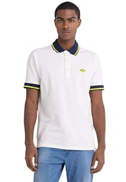 Replay Herren Poloshirt Kurzarm aus Baumwollmix, Off White 801 (Weiß), XL von Replay