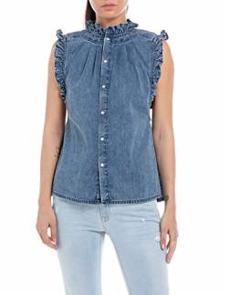 REPLAY Damen W2295 Hemd, 009 MEDIUM Blue, XXS von Replay