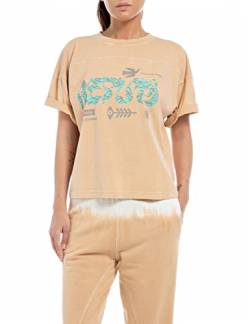 REPLAY Damen W3042 T-Shirt, 017 Sintra Ochre, S von Replay