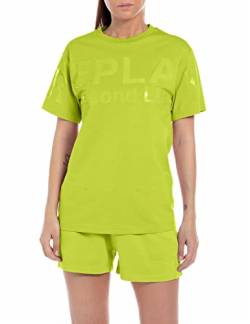 REPLAY Damen W3591F T-Shirt, 636 Lime Green, XS von Replay