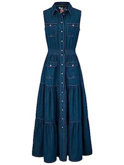 REPLAY Damen W9051 Kleid, 007 Dark Blue, XL von Replay