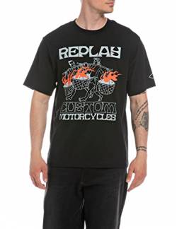 REPLAY Herren M6520 T-Shirt, 098 Black, XS von Replay