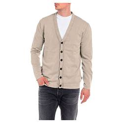 REPLAY Herren UK2752 Strickjacke, 319 Steel Grey, S von Replay