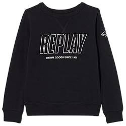 REPLAY Jungen SB2026 Sweatshirt, 098 Black, 6A von Replay