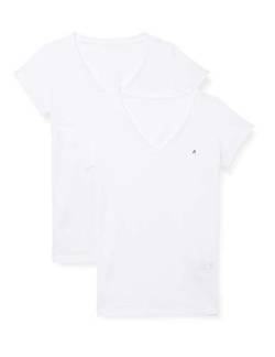 Replay Damen 2er Pack T-Shirts Kurzarm mit V-Ausschnitt, White 010 (Weiß), XL von Replay