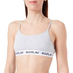 Replay Damen Casual Sport-BH, Light Grey Melange/White/Black, L von Replay