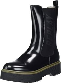 Replay Damen Doc Brush Chelsea-Stiefel, 003black, 36 EU von Replay