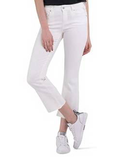 Replay Damen Jeans Schlaghose Faaby Flare Crop Flare-Fit, Natural White 100 (Weiß), 33W von Replay