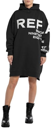 Replay Damen Hoodie Kleid mit Kapuze, Black 098 (Schwarz), S von Replay