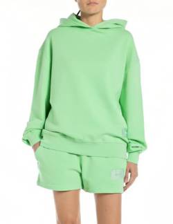 Replay Damen Hoodie aus Baumwolle, Bright Green 138 (Grün), L von Replay