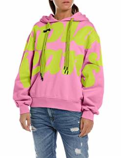 Replay Damen Hoodie mit Kapuze, Rosa (Light Rose 307), M von Replay