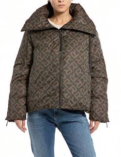 Replay Damen Jacke Winterjacke, Brown/Black 010 (Mehrfarbig), L von Replay