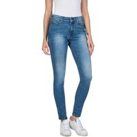 Replay Damen Jeans Luzien - Skinny Fit - Blau - Medium Blue Denim von Replay