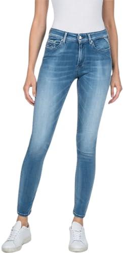 Replay Damen Jeans Luzien Skinny-Fit Hyperflex mit Stretch, Blau (Light Blue 010), 27W / 32L von Replay