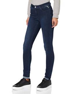 Replay Damen Jeans Luzien Skinny-Fit mit Power Stretch, Blau (Dark Blue 007), W26 x L30 von Replay