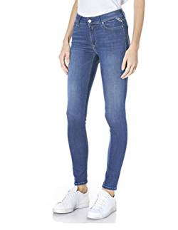 Replay Damen Jeans Luzien Skinny-Fit mit Power Stretch, Medium Blue 009 (Blau), 30W / 28L von Replay