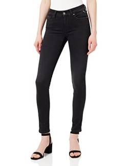 Replay Damen Jeans New Luz Skinny-Fit Hyperflex Cloud mit Stretch, Black 098 (Schwarz), 25W / 28L von Replay