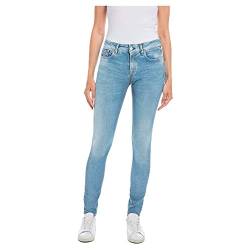 Replay Damen Jeans New Luz Skinny-Fit Hyperflex mit Stretch, Blau (Light Blue 010), 27W / 30L von Replay