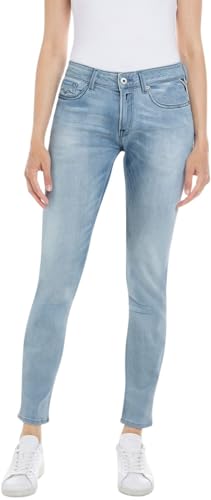Replay Damen Jeans New Luz Skinny-Fit mit Comfort Stretch, Light Blue 010 (Blau), 28W / 28L von Replay