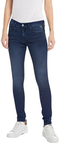 Replay Damen Jeans New Luz Skinny-Fit mit Power Stretch, Dark Blue 007-2 (Blau), 30W / 28L von Replay