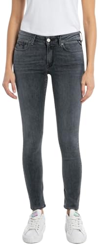 Replay Damen Jeans New Luz Skinny-Fit mit Power Stretch, Dark Grey 097 (Grau), 28W / 32L von Replay