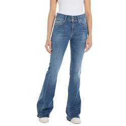 Replay Damen Jeans Schlaghose New Luz Flare mit Power Stretch, Medium Blue 009-1 (Blau), 29W / 32L von Replay