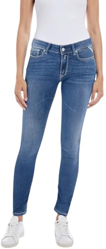 Replay Damen Jeans mit Power Stretch, Blau (Medium Blue 009), 28W / 28L von Replay