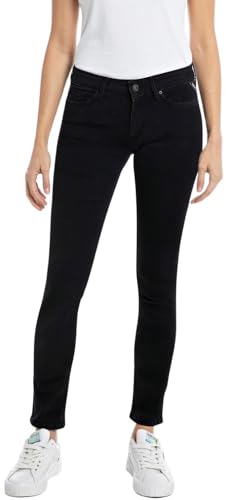 Replay Damen Jeans mit Stretch, Schwarz (Black 098), 25W / 30L von Replay