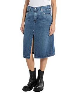 Replay Damen Jeansrock Knielang, Medium Blue 009 (Blau), 33W von Replay