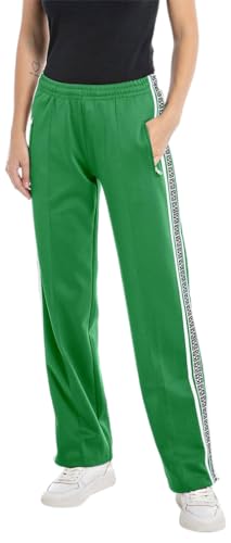 Replay Damen Jogginghose All Over Print, Sport Green 733 (Grün), S von Replay