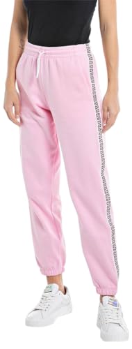 Replay Damen Jogginghose Lang All Over Print, Pink (Almond Pink 666), L von Replay