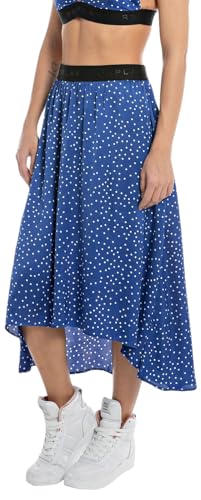 Replay Damen Kleid Lang All Over Print, Mehrfarbig (Blue/Natural White 010), S von Replay