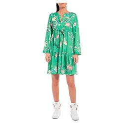 Replay Damen Kleid Langarm Knielang, Green/Multicolor 010 (Mehrfarbig), M von Replay