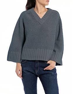 Replay Damen Pullover Strickpullover, Slate Grey 222 (Grau), XL von Replay