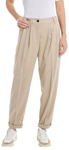 Replay Damen Stoffhose Baggy, Beige 769 (Beige), 29 von Replay