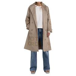 Replay Damen Trenchcoat Knielang, Sand 525 (Braun), XL von Replay