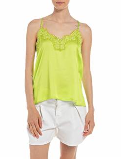 Replay Damen W2069 Bluse Westlich, 966 Lime Green, M von Replay