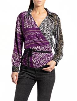 Replay Damen W2084 Bluse, 010 Multicolor, L von Replay