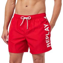 Replay Herren Badehose Lang mit Tasche, Imperial Red 663 (Rot), M von Replay