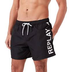 Replay Herren Badehose Lang mit Tasche, Black 098 (Schwarz), XL von Replay