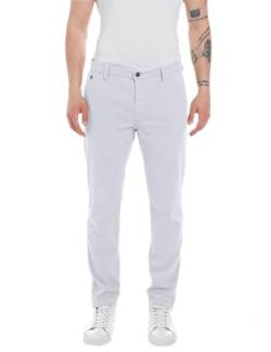 Replay Herren Chino Benni Comfort-Fit X-Lite Plus mit Stretch, Grau (Chalk Grey 802), W27 x L30 von Replay