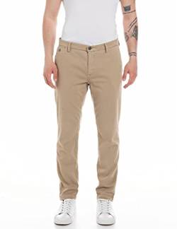 Replay Herren Chino Benni Regular-Fit mit Stretch, Sand 525 (Braun), 32W / 30L von Replay