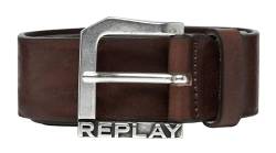 Replay Herren Gürtel aus Leder, Braun (Fade Tobacco 117), 100 cm von Replay