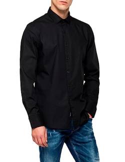 Replay Herren Hemd Langarm mit Stretch, Black 098 (Schwarz), M von Replay